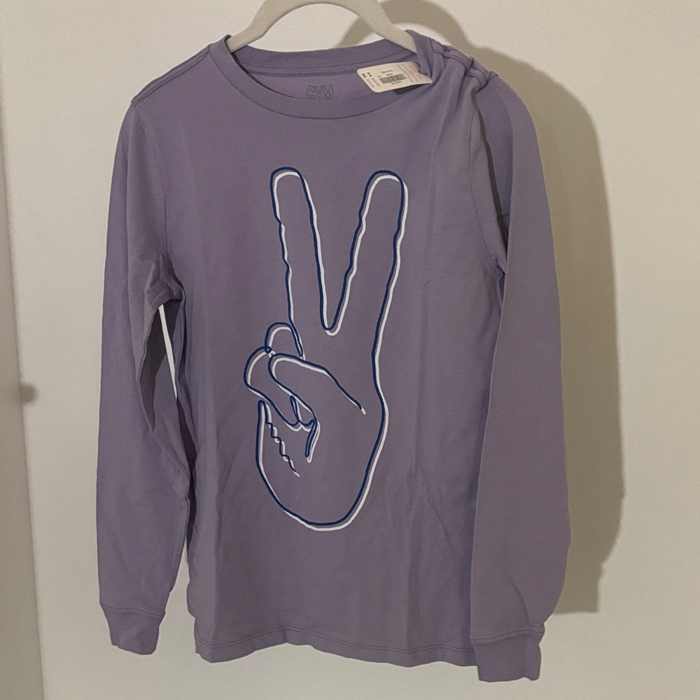 Gymboree Lavender Peace Sign Long Sleeve Tee